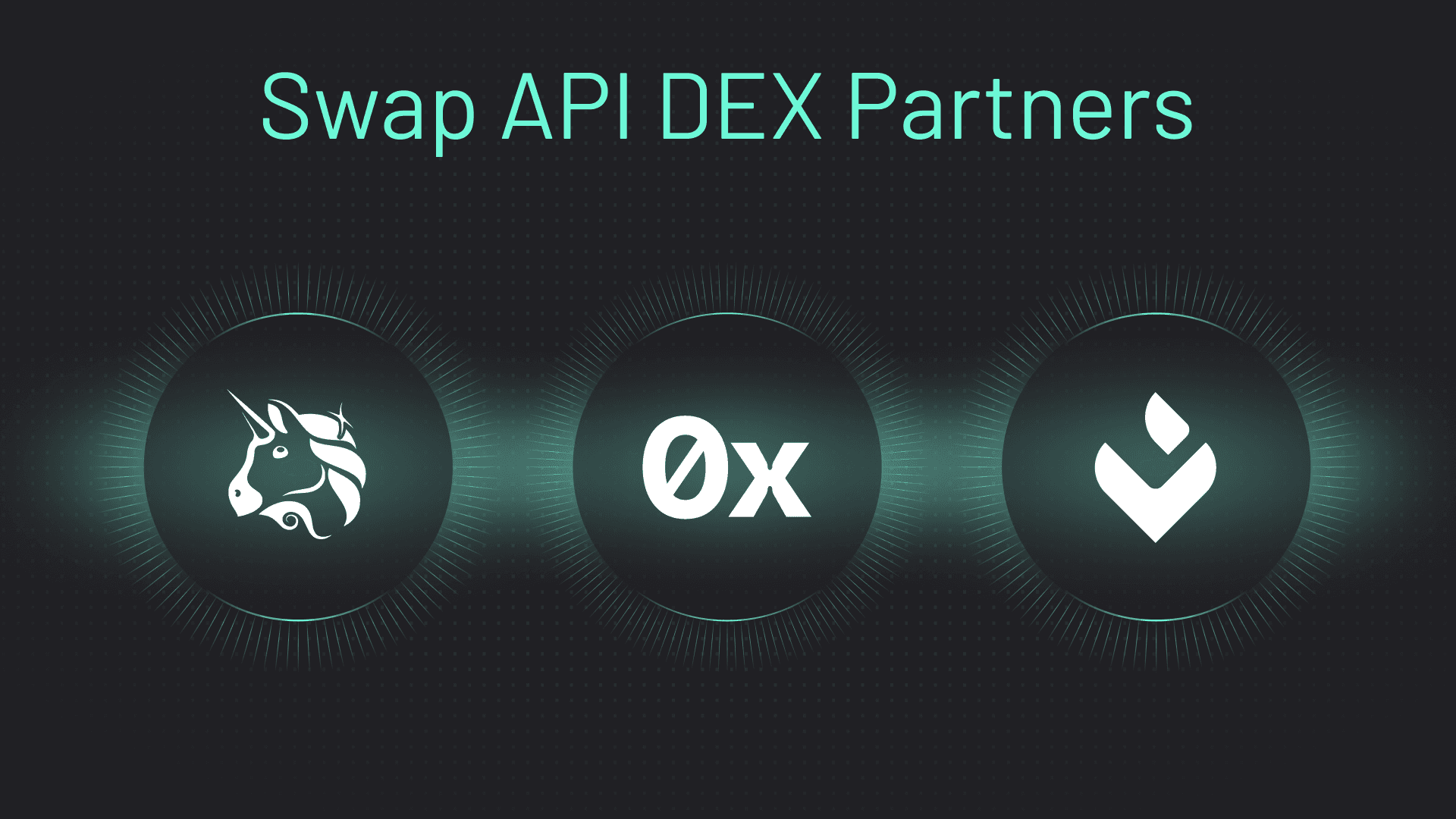 Swap API DEX Partners The Across Swap API uses 0x, Uniswap, and LI.FI to handle DEX aggregation and routing under the hood.